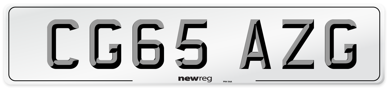 CG65 AZG Number Plate from New Reg